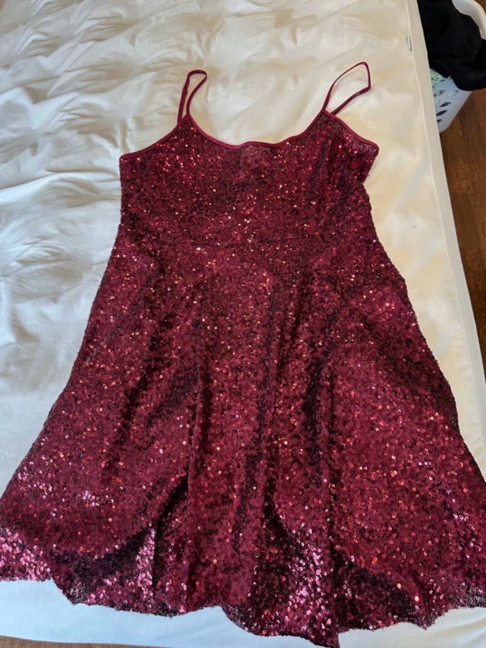 dark Pink sequin mini dress